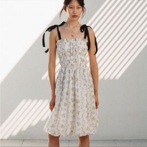 Brock Collection x H&M Lyocell Blend Dress Bow Tie Floral Medium